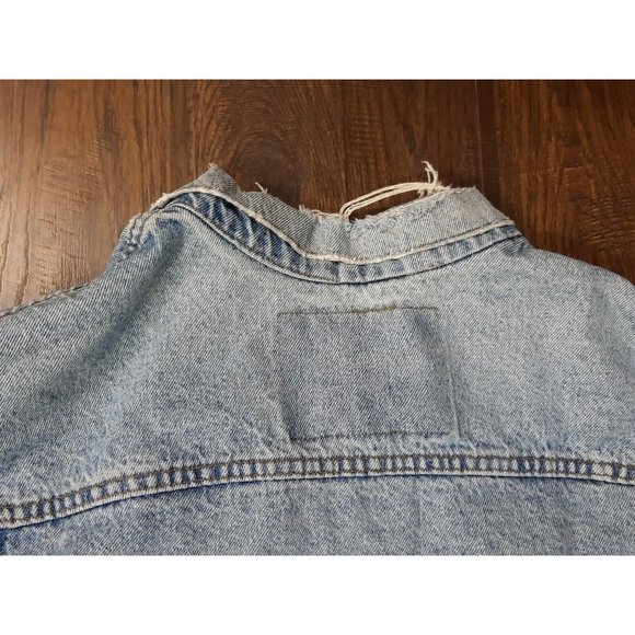 Vintage Levi Strauss Jacket Adult Blue Distressed Denim Classic Button. (Read) - Picture 8 of 12
